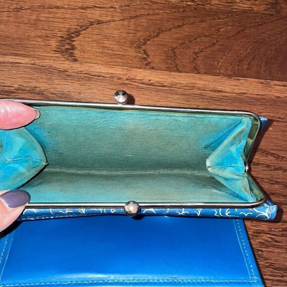 Vtg blue ladies snap top wallet - Picture 3 of 6